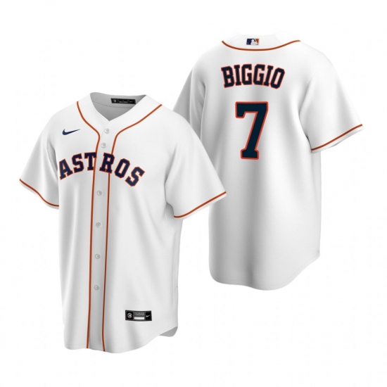 Men's Nike Houston Astros #7 Craig Biggio White Home Stitched Baseball Jersey - Ujersey