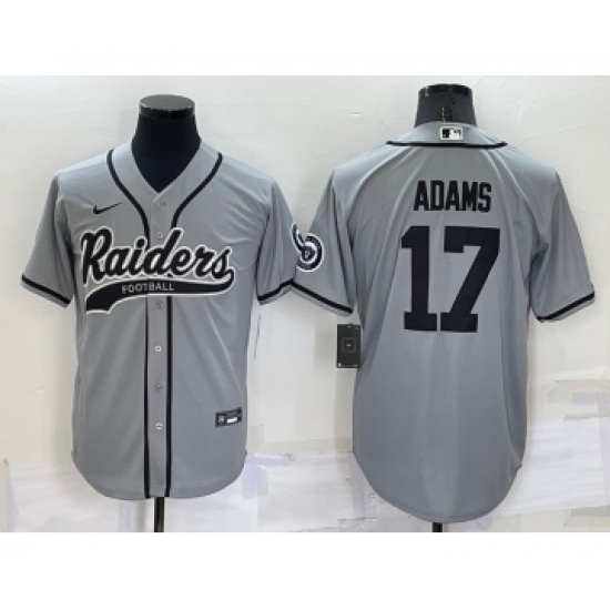 Men's Las Vegas Raiders #17 Davante Adams Grey Stitched MLB Cool Base Nike Baseball Jersey - Ujersey
