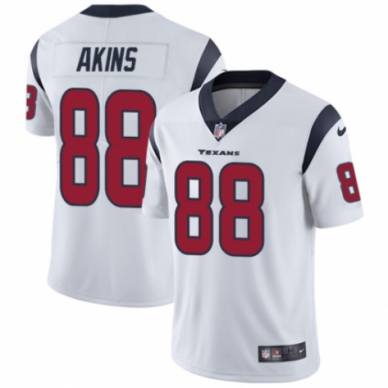 Men's Nike Houston Texans #88 Jordan Akins White Vapor Untouchable Limited Player NFL Jersey - Ujersey