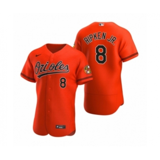 Men's Baltimore Orioles #8 Cal Ripken Jr. Nike Orange Authentic 2020 Alternate Jersey - Ujersey
