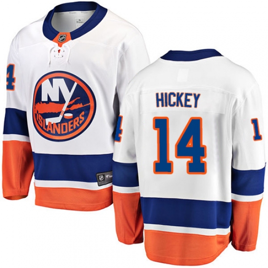 Men's New York Islanders #14 Thomas Hickey Fanatics Branded White Away Breakaway NHL Jersey - Ujersey