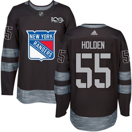 Men's Adidas New York Rangers #55 Nick Holden Premier Black 1917-2017 100th Anniversary NHL Jersey - Ujersey