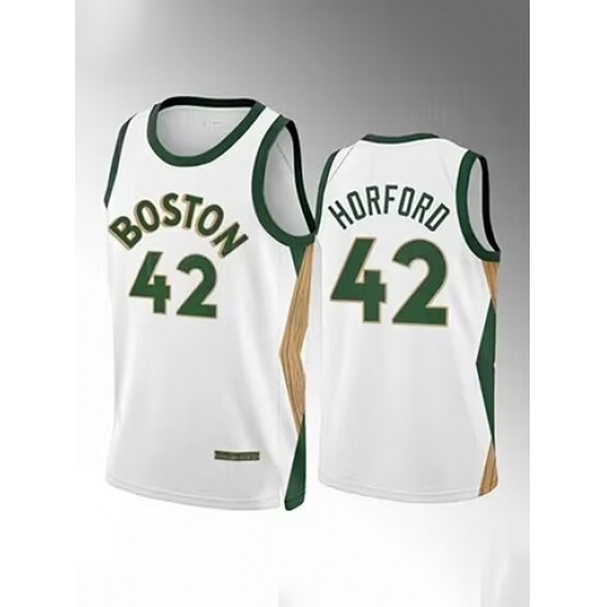 Men's Boston Celtics #42 Al Horford White Finals Stitched Jersey - Ujersey