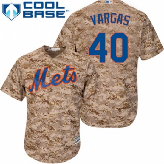 Men's Majestic New York Mets #40 Jason Vargas Authentic Camo Alternate Cool Base MLB Jersey - Ujersey
