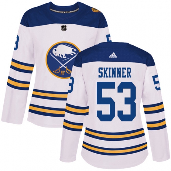 Women's Adidas Buffalo Sabres #53 Jeff Skinner White Authentic 2018 Winter Classic Stitched NHL Jersey - Ujersey