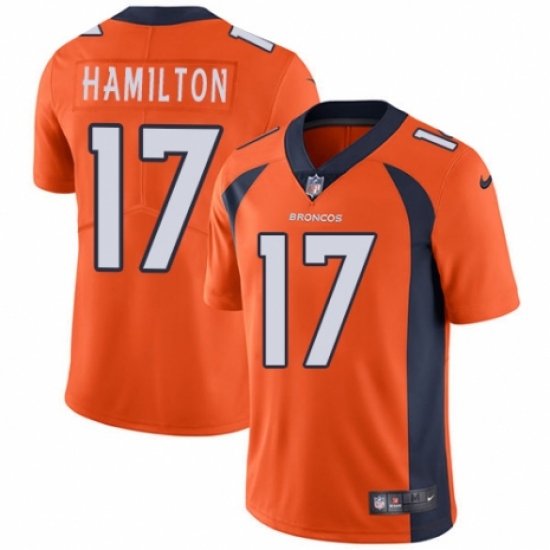 Men's Nike Denver Broncos #17 DaeSean Hamilton Orange Team Color Vapor Untouchable Limited Player NFL Jersey - Ujersey