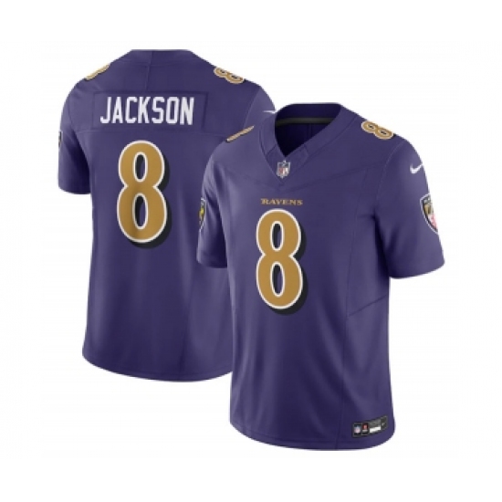 Men's Baltimore Ravens #8 Lamar Jackson Purple 2023 F.U.S.E Coloe Rush Jersey - Ujersey