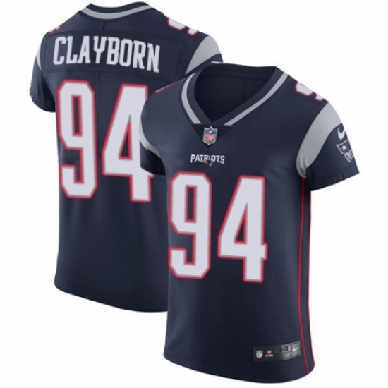 Men's Nike New England Patriots #94 Adrian Clayborn Navy Blue Team Color Vapor Untouchable Elite Player NFL Jersey - Ujersey