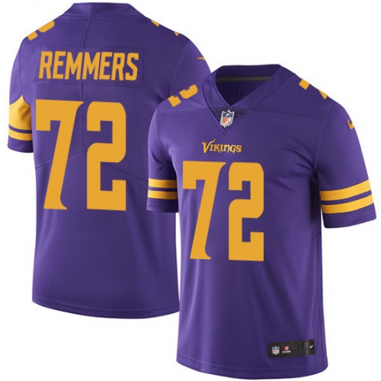 Men's Nike Minnesota Vikings #72 Mike Remmers Limited Purple Rush Vapor Untouchable NFL Jersey - Ujersey