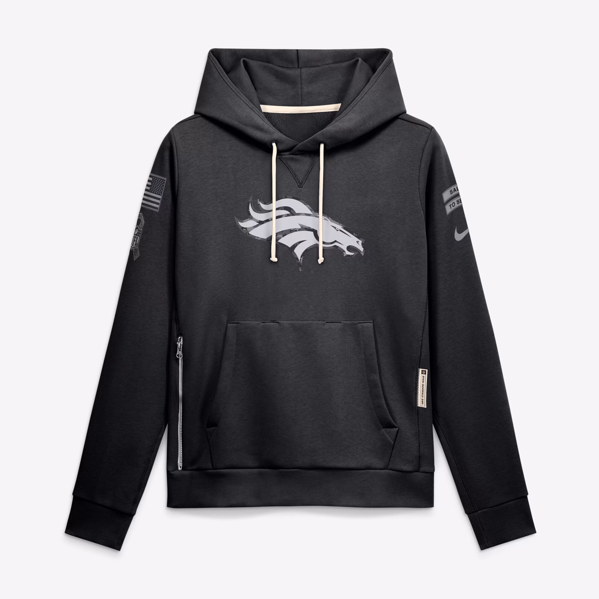Women's Denver Broncos  Nike Black 2026 Salute to Service Sideline Dri-FIT Pullover Hoodie