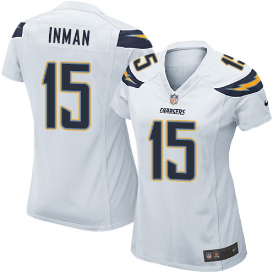 Women's Nike Los Angeles Chargers #15 Dontrelle Inman Game White NFL Jersey - Ujersey