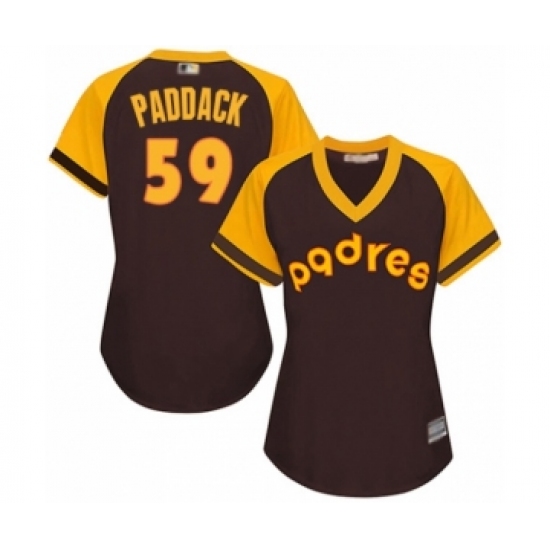 Women's San Diego Padres #59 Chris Paddack Authentic Brown Alternate Cooperstown Cool Base Baseball Player Jersey - Ujersey