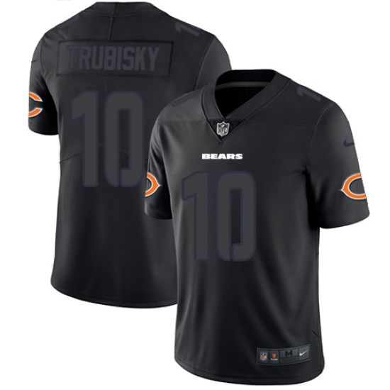 Men's Nike Chicago Bears #10 Mitchell Trubisky Limited Black Rush Impact NFL Jersey - Ujersey