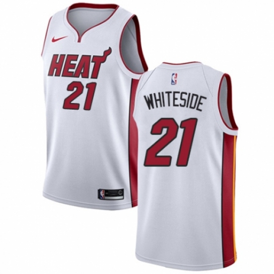 Youth Nike Miami Heat #21 Hassan Whiteside Authentic NBA Jersey - Association Edition - Ujersey
