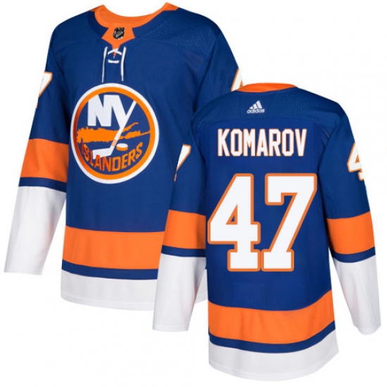 Men's Adidas New York Islanders #47 Leo Komarov Premier Royal Blue Home NHL Jersey - Ujersey