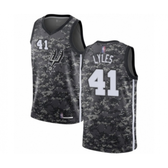 Men's San Antonio Spurs #41 Trey Lyles Authentic Camo Basketball Jersey - City Edition - Ujersey