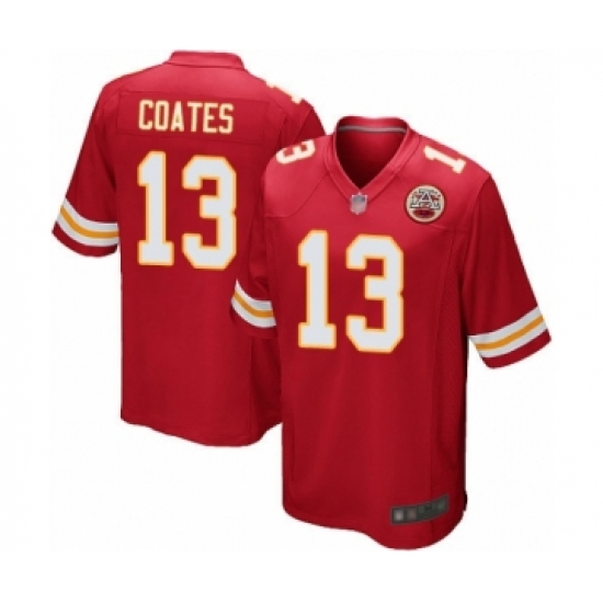 Men's Kansas City Chiefs #13 Sammie Coates Game Red Team Color Football Jersey - Ujersey