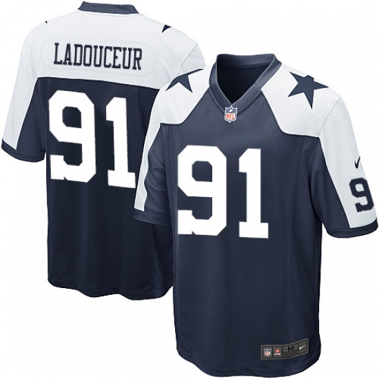 Men's Nike Dallas Cowboys #91 L. P. Ladouceur Game Navy Blue Throwback Alternate NFL Jersey - Ujersey