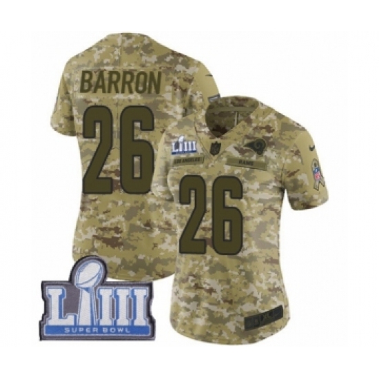 Women's Nike Los Angeles Rams #26 Mark Barron Limited Camo 2018 Salute to Service Super Bowl LIII Bound NFL Jersey - Ujersey