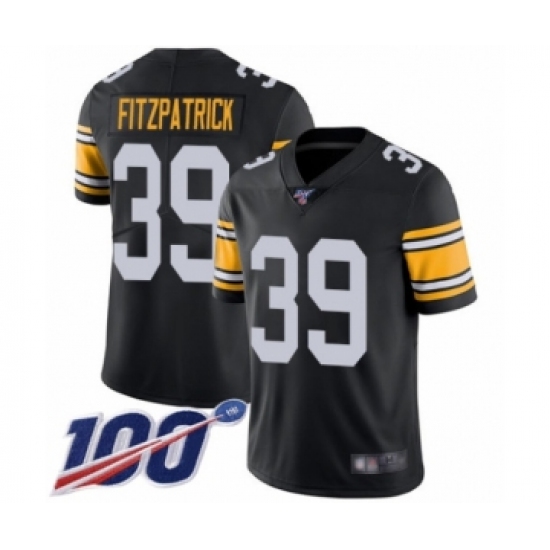 Men's Pittsburgh Steelers #39 Minkah Fitzpatrick Black Alternate Vapor Untouchable Limited Player 100th Season Football Jersey - Ujersey