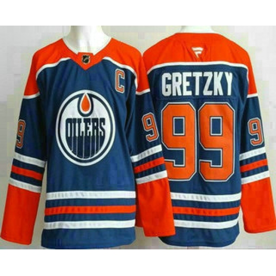 Men's Edmonton Oilers #99 Wayne Gretzky Blue Authentic Jersey - Ujersey
