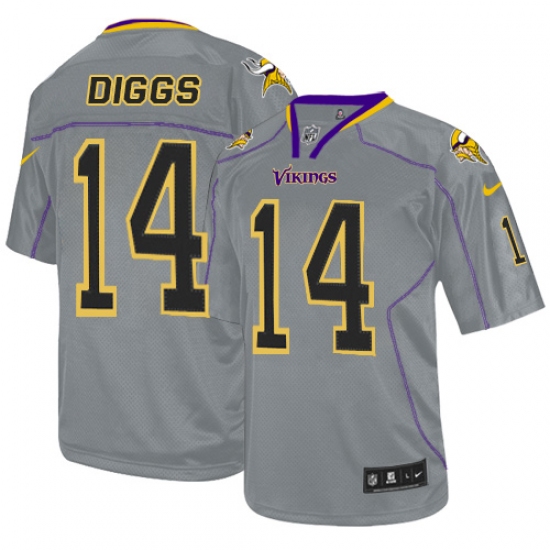 Men's Nike Minnesota Vikings #14 Stefon Diggs Elite Lights Out Grey NFL Jersey - Ujersey
