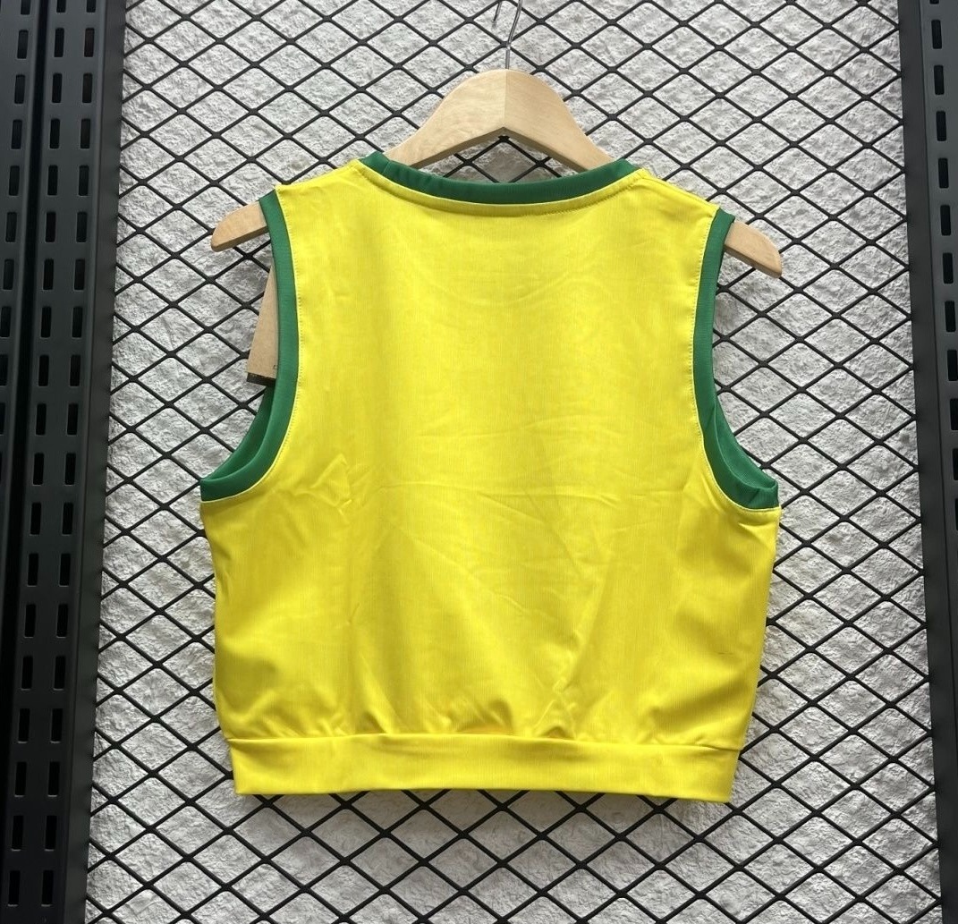 Brazil Soccer Jersey Home Women's Vest 2025 - Ujersey NHL