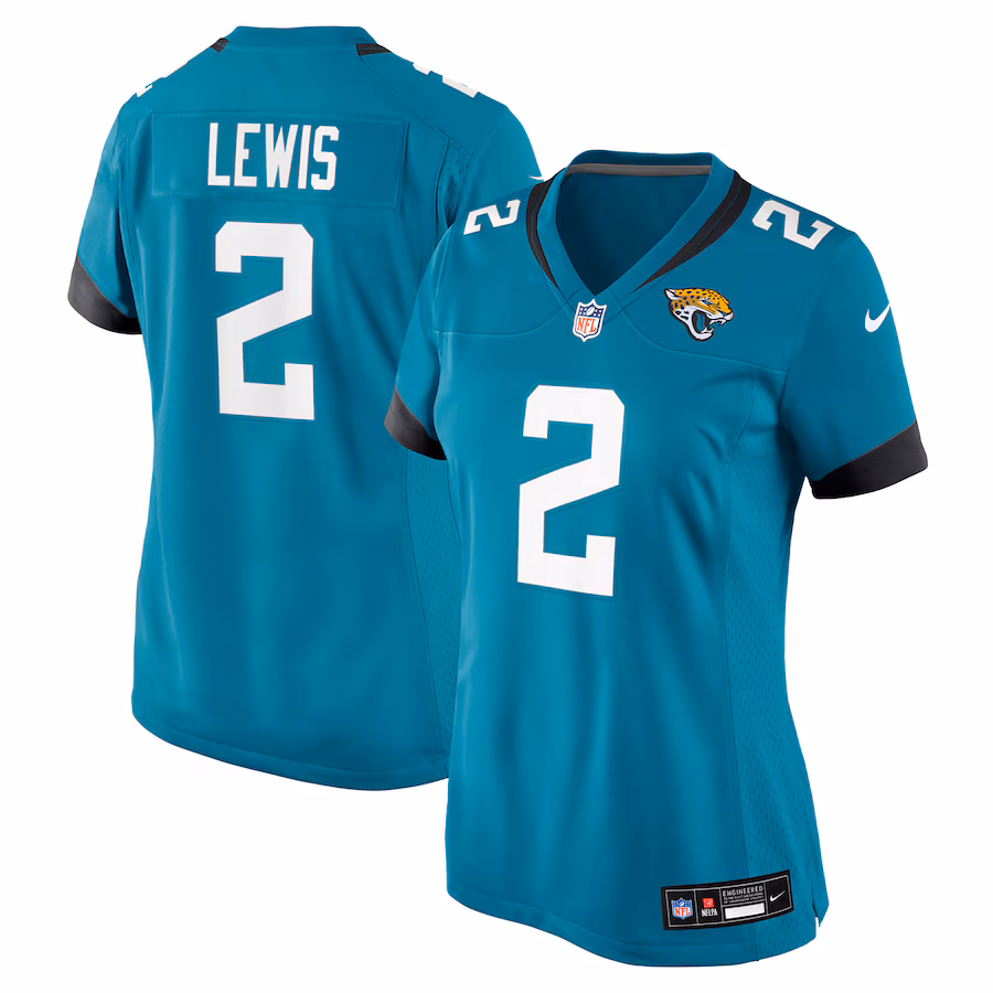 Women's Jacksonville Jaguars Jourdan Lewis Nike Teal Team Game Jersey - Ujersey