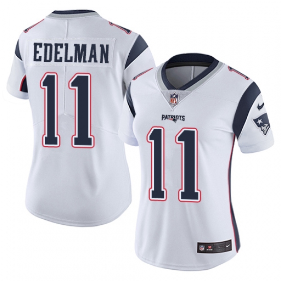 Women's Nike New England Patriots #11 Julian Edelman White Vapor Untouchable Limited Player NFL Jersey - Ujersey