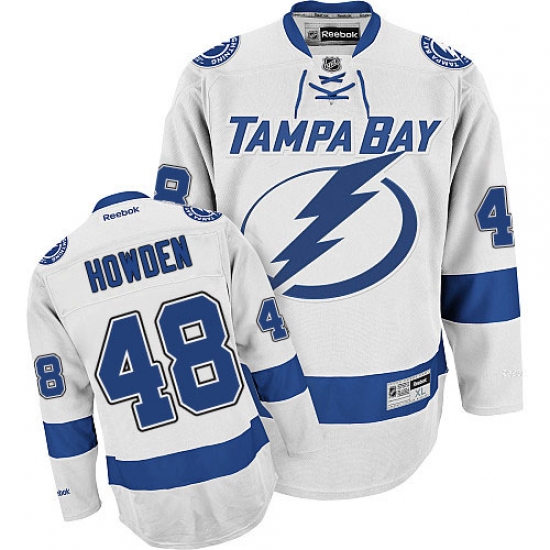 Men's Reebok Tampa Bay Lightning #48 Brett Howden Authentic White Away NHL Jersey - Ujersey