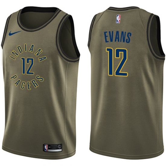 Youth Nike Indiana Pacers #12 Tyreke Evans Swingman Green Salute to Service NBA Jersey - Ujersey