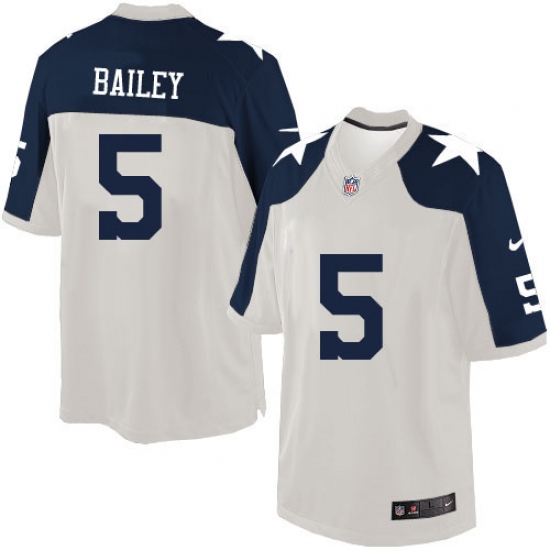 Men's Nike Dallas Cowboys #5 Dan Bailey Limited White Throwback Alternate NFL Jersey - Ujersey