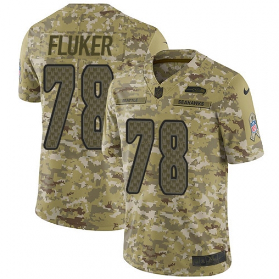 Youth Nike Seattle Seahawks #78 D.J. Fluker Limited Camo 2018 Salute to Service NFL Jersey - Ujersey