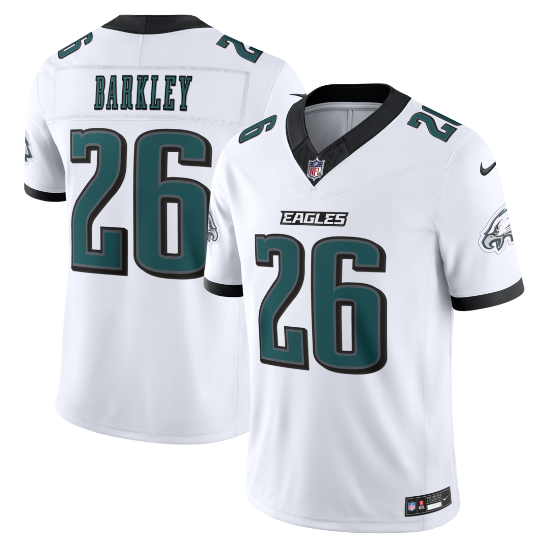 Men's Philadelphia Eagles Saquon Barkley Nike White Vapor F.U.S.E. Stitched Limited Jersey