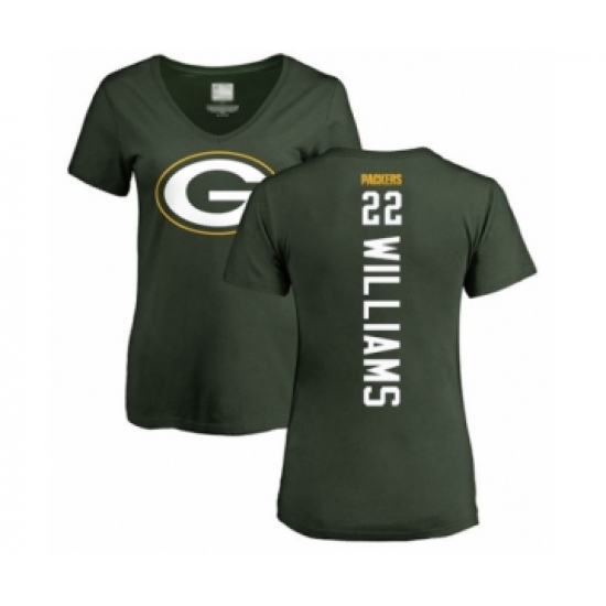 Football Women's Green Bay Packers #22 Dexter Williams Green Backer T-Shirt - Ujersey