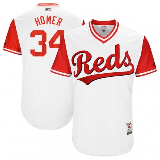Men's Majestic Cincinnati Reds #34 Homer Bailey 