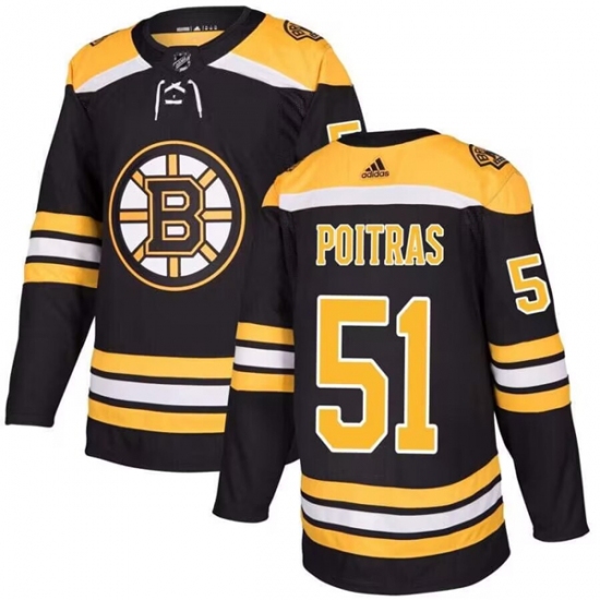 Men's Boston Bruins #51 Matt Poitras Black Stitched Jersey - Ujersey