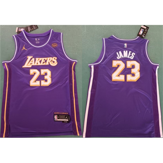 Men's Los Angeles Lakers #23 LeBron James Purple 2025 Statement Edition Stitched Basketball Jersey - Ujersey