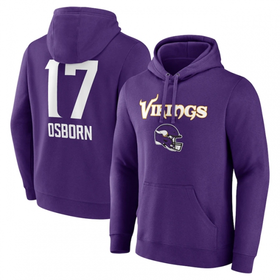 Men's Minnesota Vikings #17 K.J. Osborn Purple Team Wordmark Player Name & Number Pullover Hoodie - Ujersey