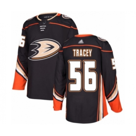 Men's Anaheim Ducks #56 Brayden Tracey Authentic Black Home Hockey Jersey - Ujersey