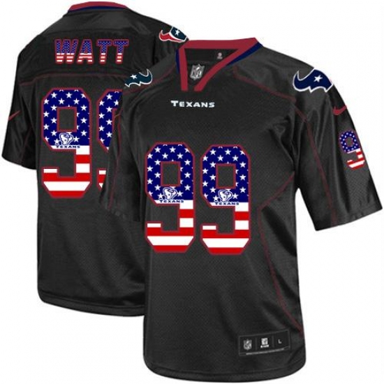 Men's Nike Houston Texans #99 J.J. Watt Elite Black USA Flag Fashion NFL Jersey - Ujersey