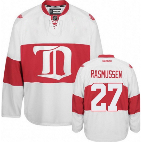 Youth Reebok Detroit Red Wings #27 Michael Rasmussen Premier White Third NHL Jersey - Ujersey