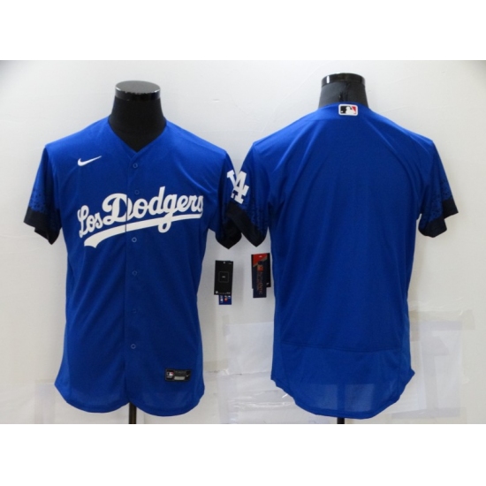 Men's Los Angeles Dodgers Blank Blue Elite City Player Jersey - Ujersey
