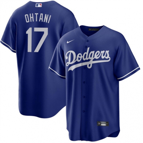 Men's Los Angeles Dodgers #17 Shohei Ohtani Blue Cool Base Stitched Jersey - Ujersey
