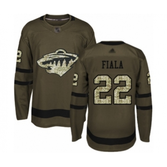 Men's Minnesota Wild #22 Kevin Fiala Authentic Green Salute to Service Hockey Jersey - Ujersey