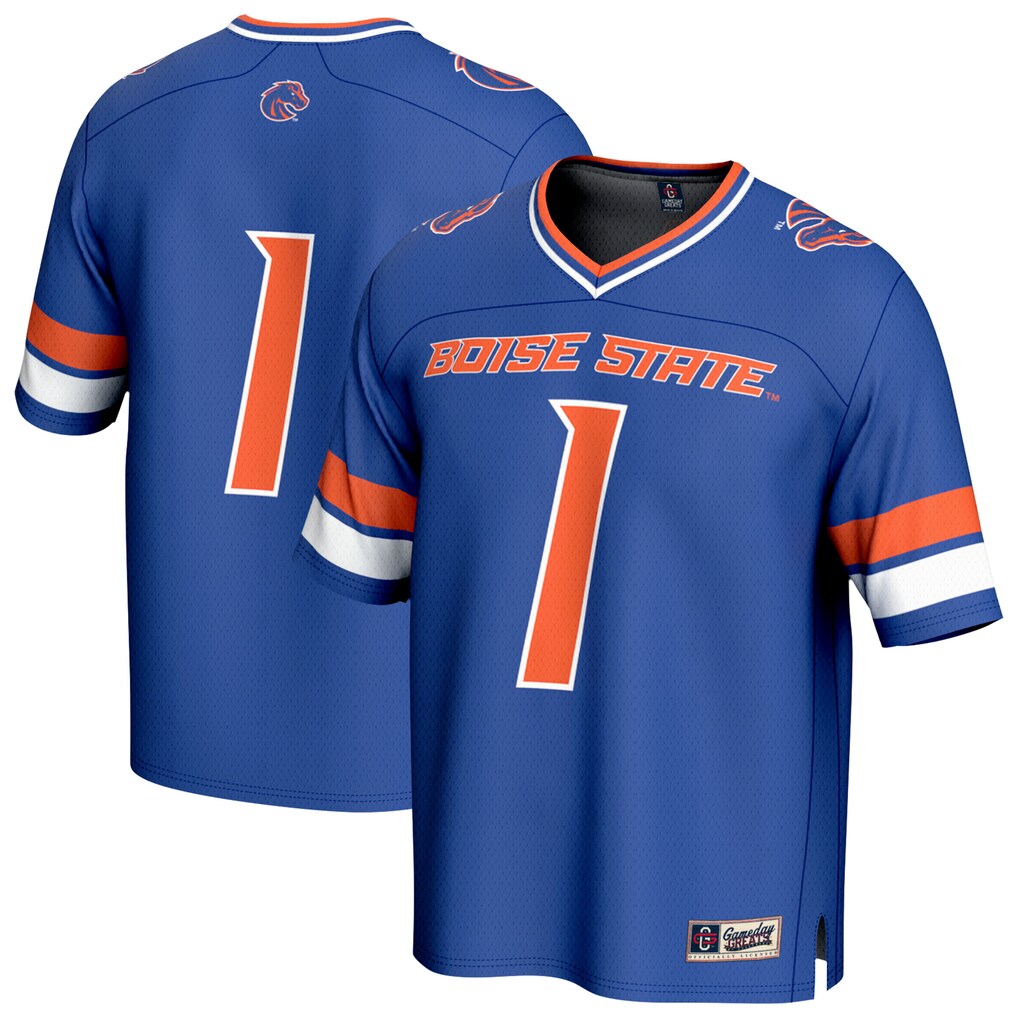 Youth GameDay Greats Royal Boise State Broncos Collegiate Football Lightweight Fashion Jersey - ujerseystore