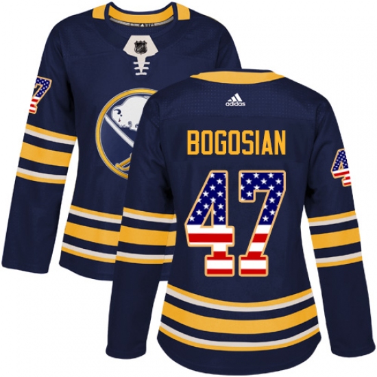 Women's Adidas Buffalo Sabres #47 Zach Bogosian Authentic Navy Blue USA Flag Fashion NHL Jersey - Ujersey