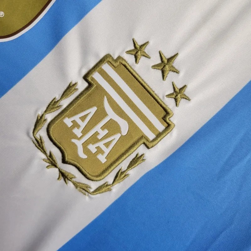 Argentina Soccer Jersey Home Custom Long Sleeve Shirt 2024 - ujerseystore
