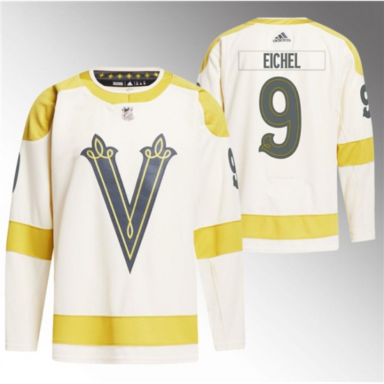 Men's Vegas Golden Knights #9 Jack Eichel Cream 2024 Winter Classic Primegreen Stitched Jersey - Ujersey