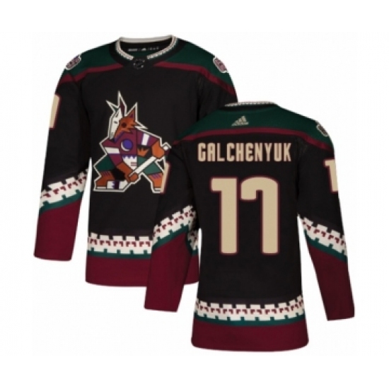 Youth Adidas Arizona Coyotes #17 Alex Galchenyuk Premier Black Alternate NHL Jersey - Ujersey